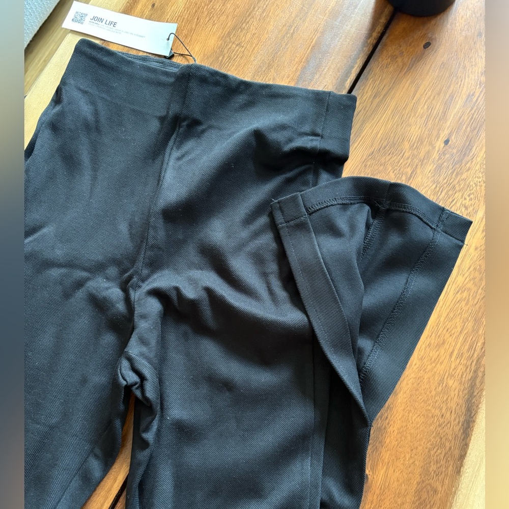 Zara High Rise Slit Black Leggings - brand new